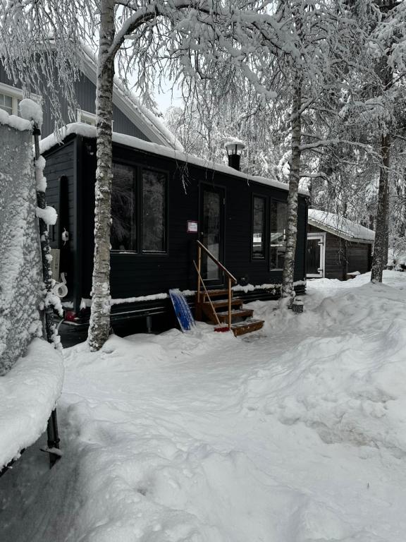 Santa Elves Cabin ulkoa talvella